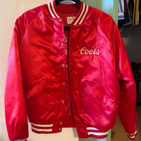 Coors Other - Coors Red Vintage Satin Chute Out Pro Rodeo Bomber Jacket